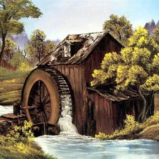 Схема вышивки «Старая мельница.»