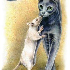 Схема вышивки «кот и крыса»