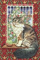 Схема вышивки «Кошка у окошка...»