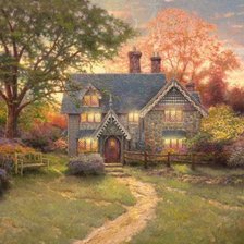 Схема вышивки «Пряничный дом»