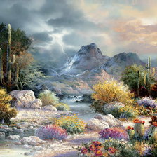 Схема вышивки «Гроза в цветущей пустыне.»