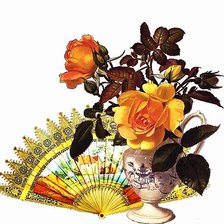 Схема вышивки «розы и веер»