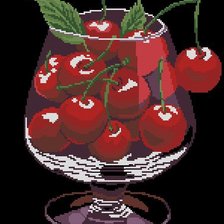 Схема вышивки «вишня в бокале»