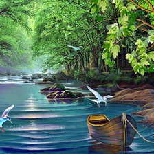 Схема вышивки «Старый причал»