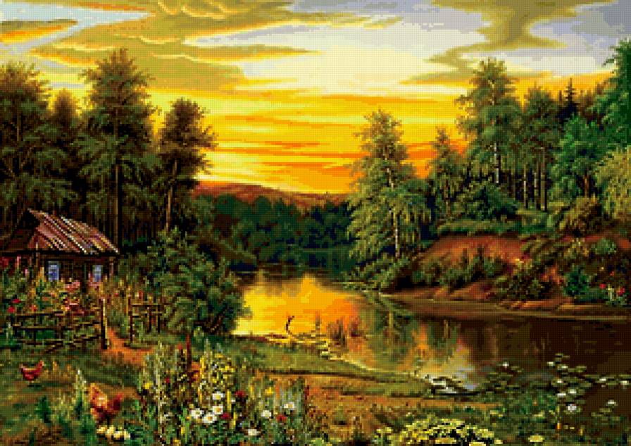 Сторожка в лесу - домик, лес - предпросмотр