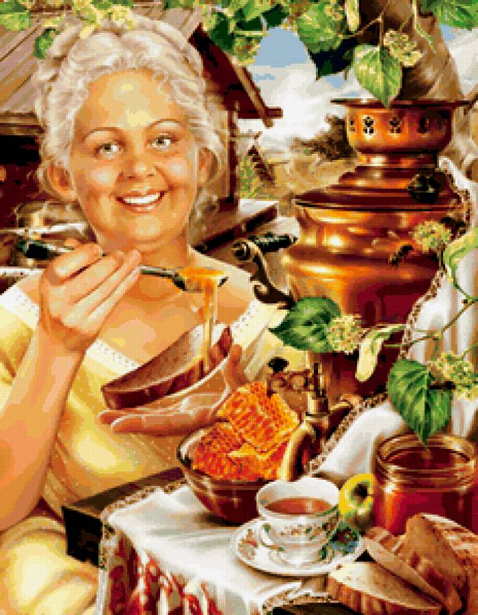 Для кухни - самовар, мед, чай, чаепитие - предпросмотр