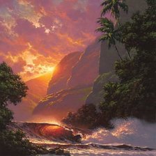 Схема вышивки «закат на море»