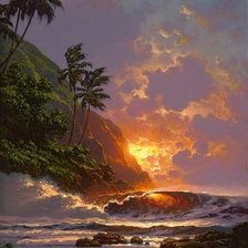 Схема вышивки «закат на море»