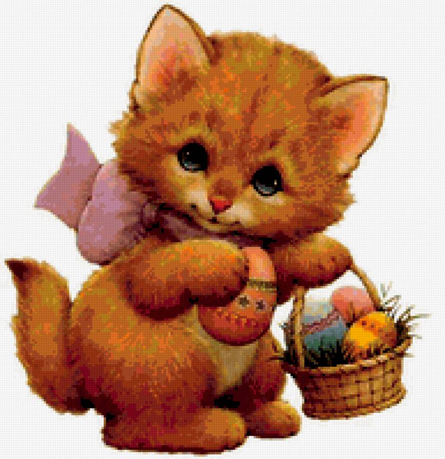 Пасхальный котенок - пасха, животные, котенок - предпросмотр