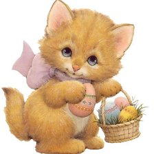 Схема вышивки «Пасхальный котенок»