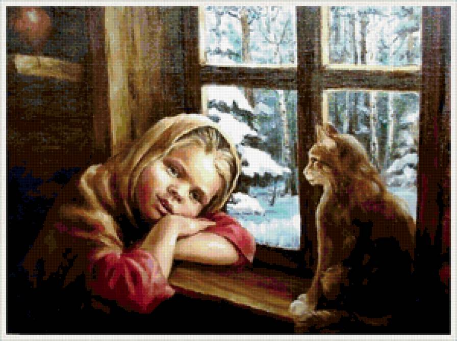 Кошка у окошка... - предпросмотр