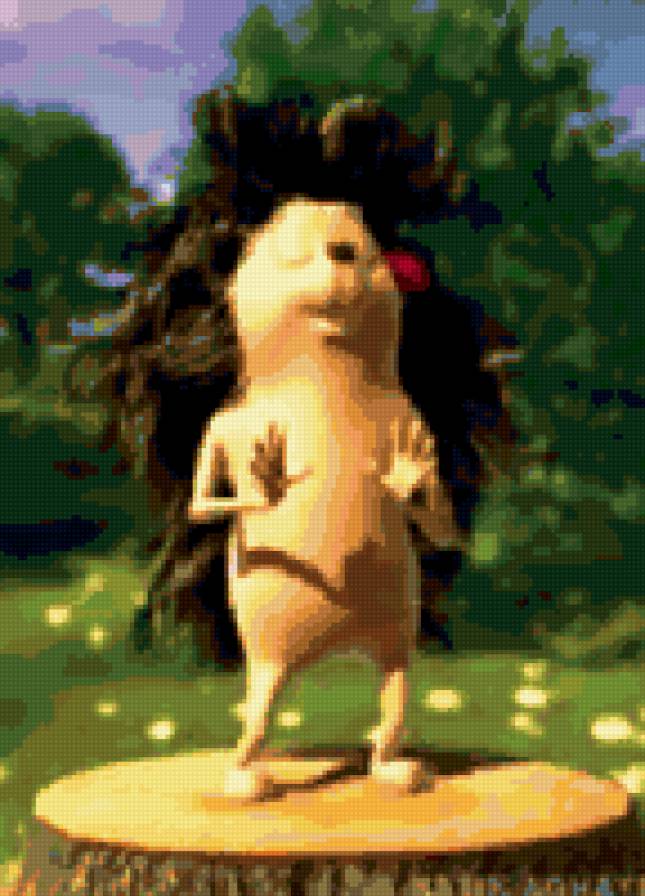 Ёжик на пеньке - детям, животные, ежик - предпросмотр