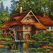 Схема вышивки «Дом»