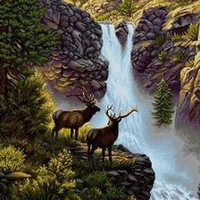 Схема вышивки «Олени»