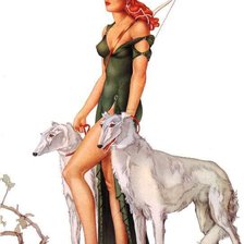 Схема вышивки «диана охотница»