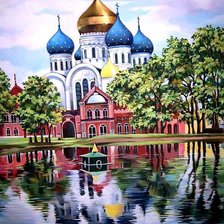 Схема вышивки «Храм на берегу»