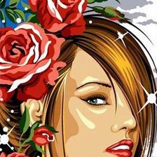 Схема вышивки «триптих девченки»