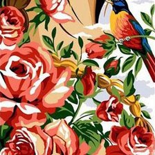 Схема вышивки «триптих девченки»