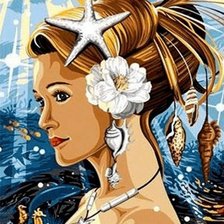 Схема вышивки «триптих девченки»