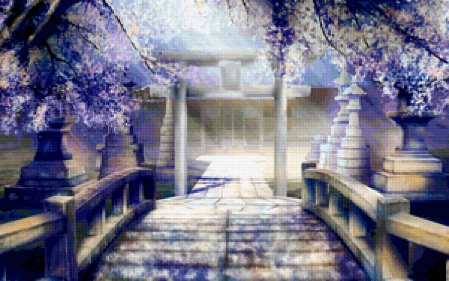 Лучи Сакуры. - сакура, пейзаж, восточные мотивы - предпросмотр