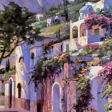 Схема вышивки «пейзаж греция»