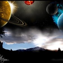 Схема вышивки «Космос (планеты)»