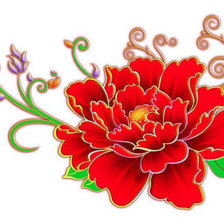 Схема вышивки «пион»