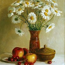 Схема вышивки «Натюрморт с ромашками»