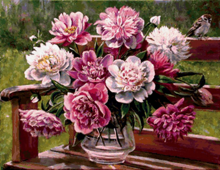 Пионы - цветы, пионы, букет - предпросмотр