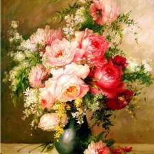 Схема вышивки «Букет пионов»