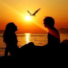 Схема вышивки «Пара на закате»