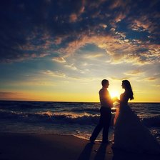 Схема вышивки «Пара на закате»