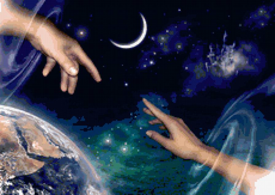 Стремление - рука, планета, земля, космос - предпросмотр