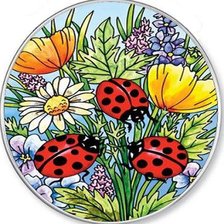 Схема вышивки «цветы и коровки»