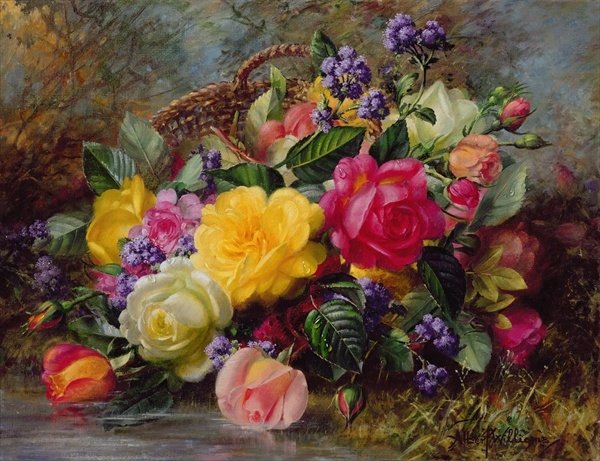 Натюрморт, цветы, розы - розы, натюрморт, цветы - оригинал