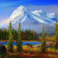 Схема вышивки «горный пейзаж»