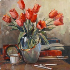 Схема вышивки «Букет тюльпанов (по картине Л. Скрипченко)»