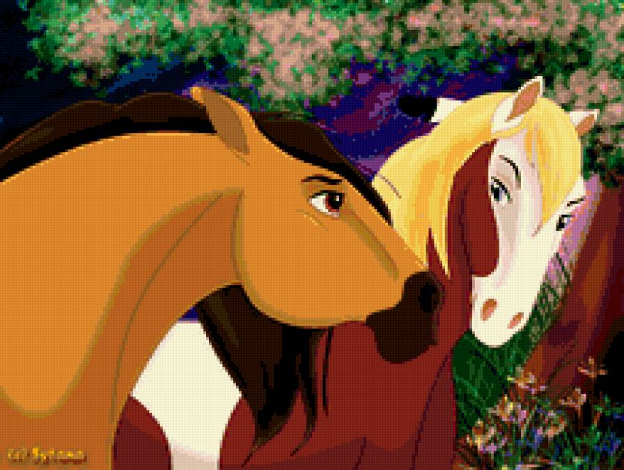 Спирит - кони, дисней, мультфильм, пара - предпросмотр