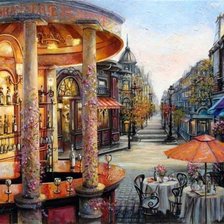 Схема вышивки «Кафе в Париже»