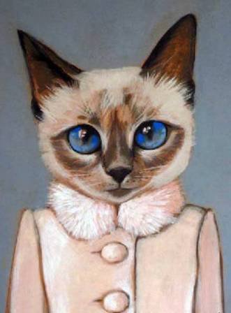 Кошка в одежде (heather mattoon) - heather mattoon, кошка, картина, кот - оригинал