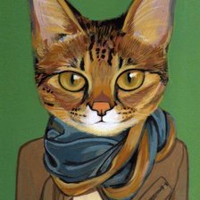 Схема вышивки «Кот в одежде (heather mattoon)»