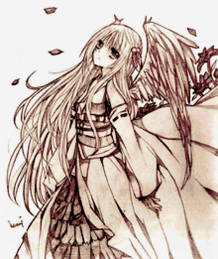 Ангел - девушка, ангелы, аниме - предпросмотр