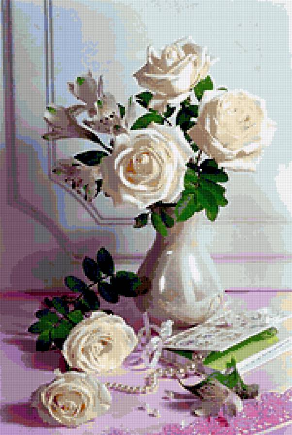 серия "букеты" - букет.цветы.розы.бусы - предпросмотр