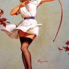 Схема вышивки «ретро девушка»