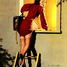 Схема вышивки «ретро девушка»