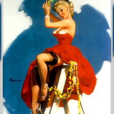 Схема вышивки «ретро девушка»