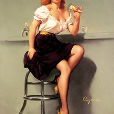 Схема вышивки «ретро девушка»