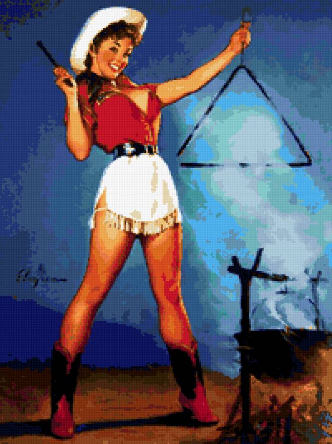 ретро девушка - девушка, красота, пин-ап, тело, костер, она, винтаж, ретро - предпросмотр