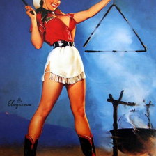 Схема вышивки «ретро девушка»