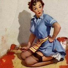 Схема вышивки «ретро девушка»